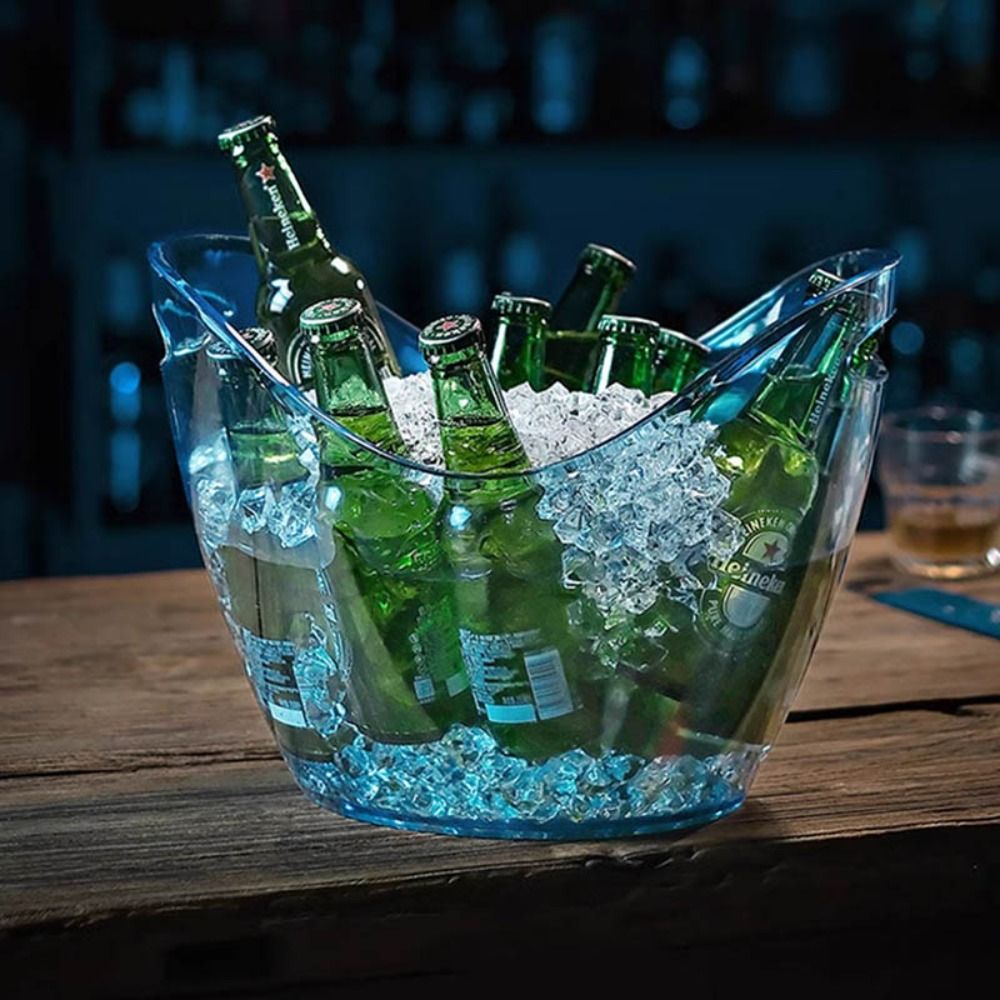 Ice Bucket Silver - Durable 4/8/12L Transparent Ice Bucket Acrylic