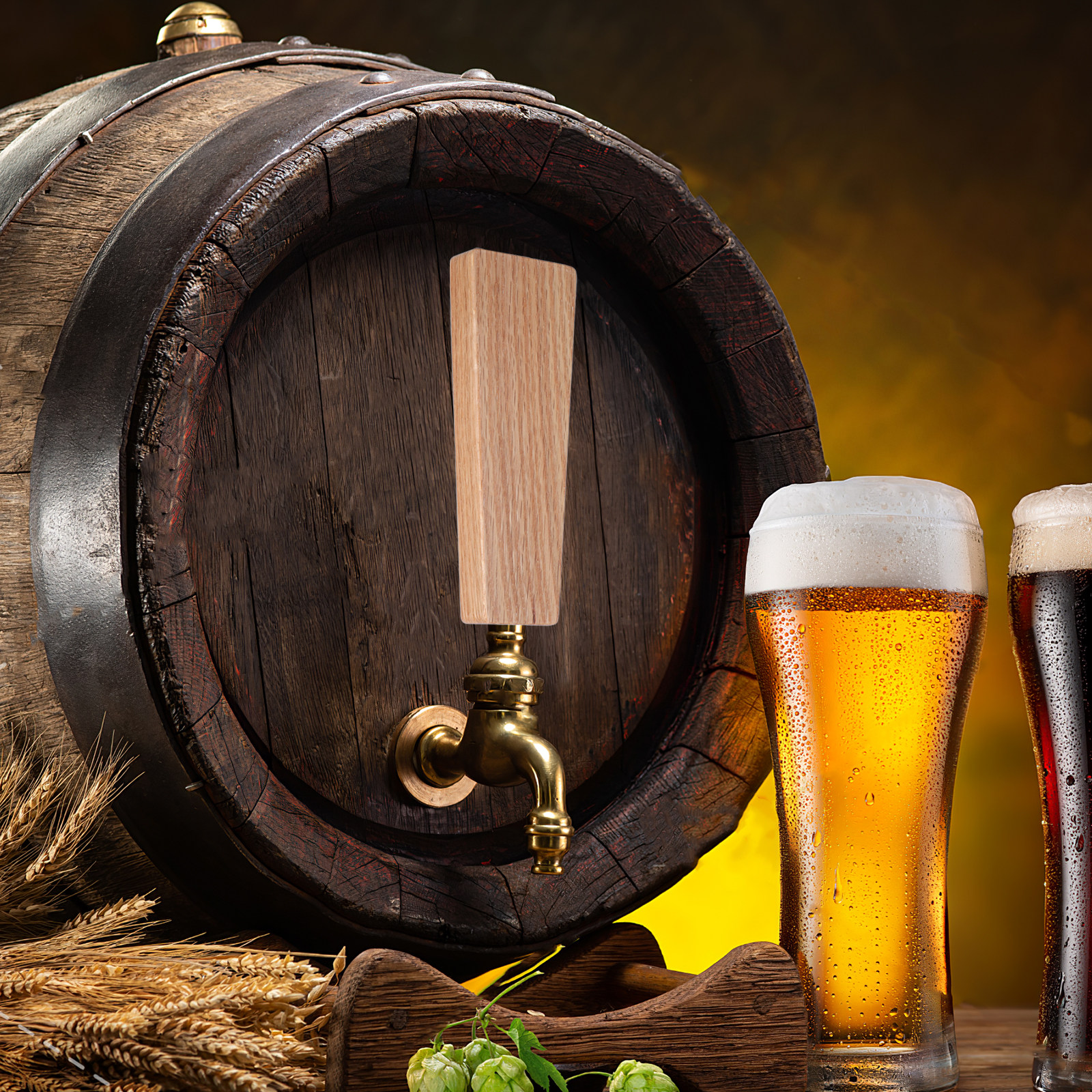 Craft Beer & Wine U- - Wooden Beer Tap Handle Light Brown
