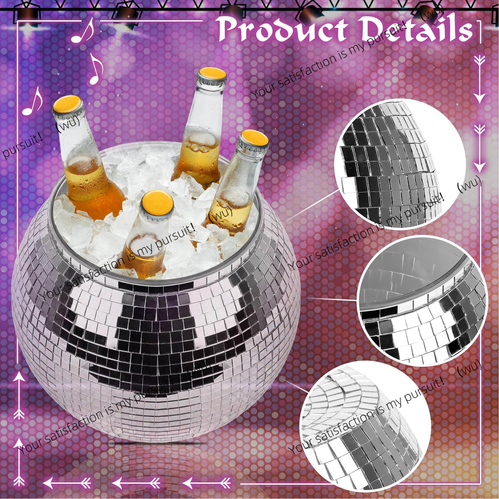 Ice Bucket Silver - Ice Bucket Plastic Large Capacity, Party