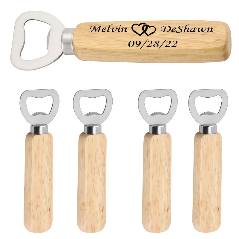 Wine Beer Logo - Wooden handle wine and beer bottle