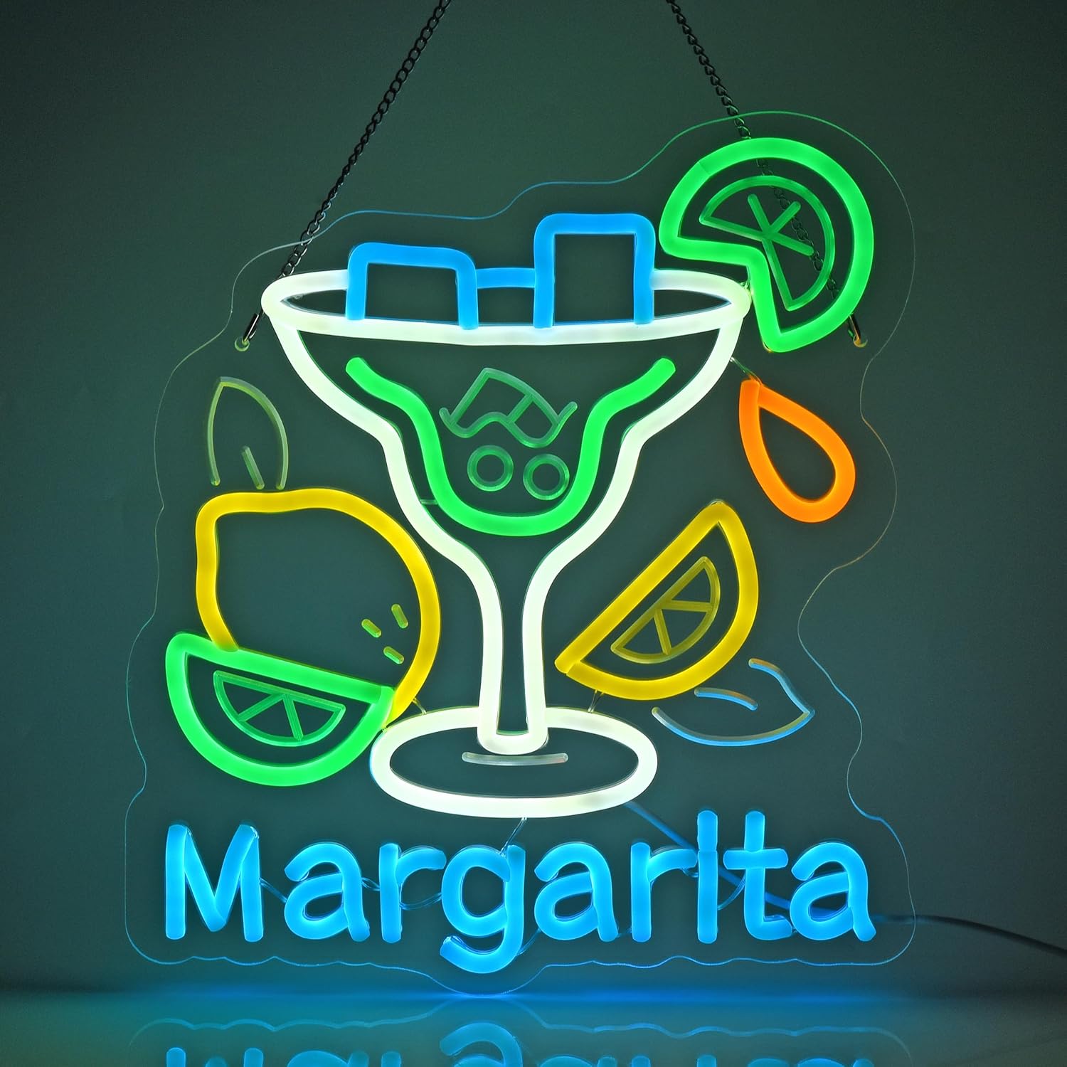 Beer & Wine Grab - Margarita Neon Sign Wall Art Decoration