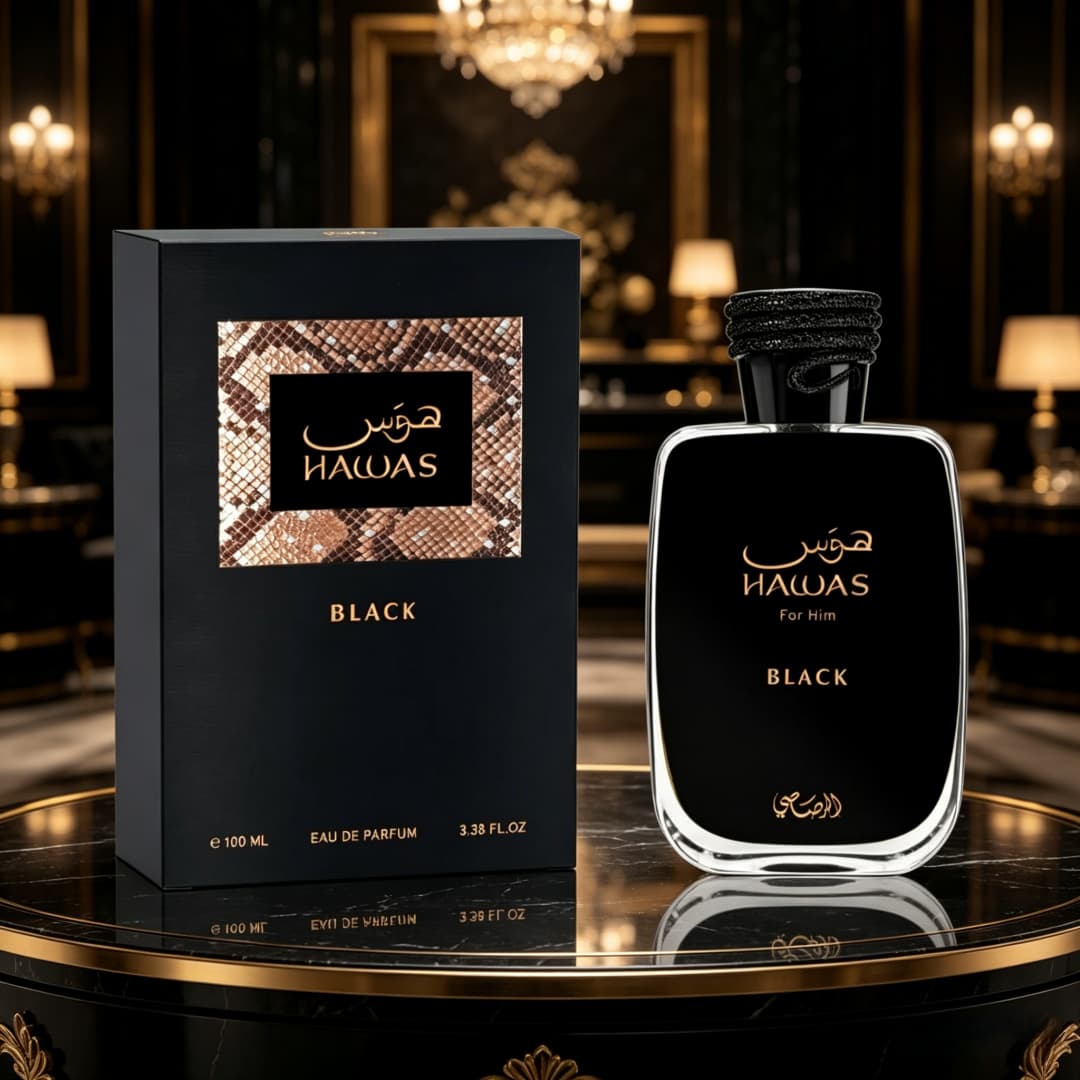 Wine&Beer Help - Rasasi Hawas Black EDP | Snakeskin