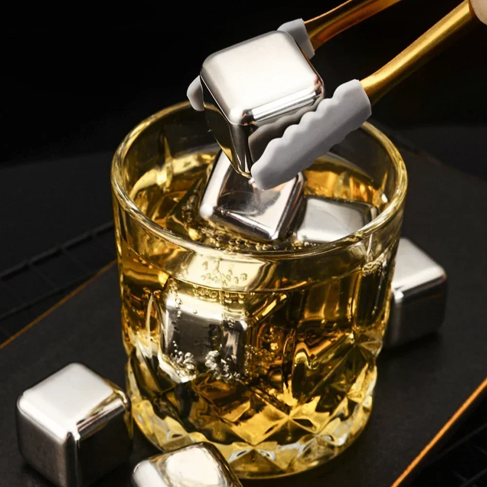 Ice Bucket Silver - 304 Stainless Steel Ice Cubes Set