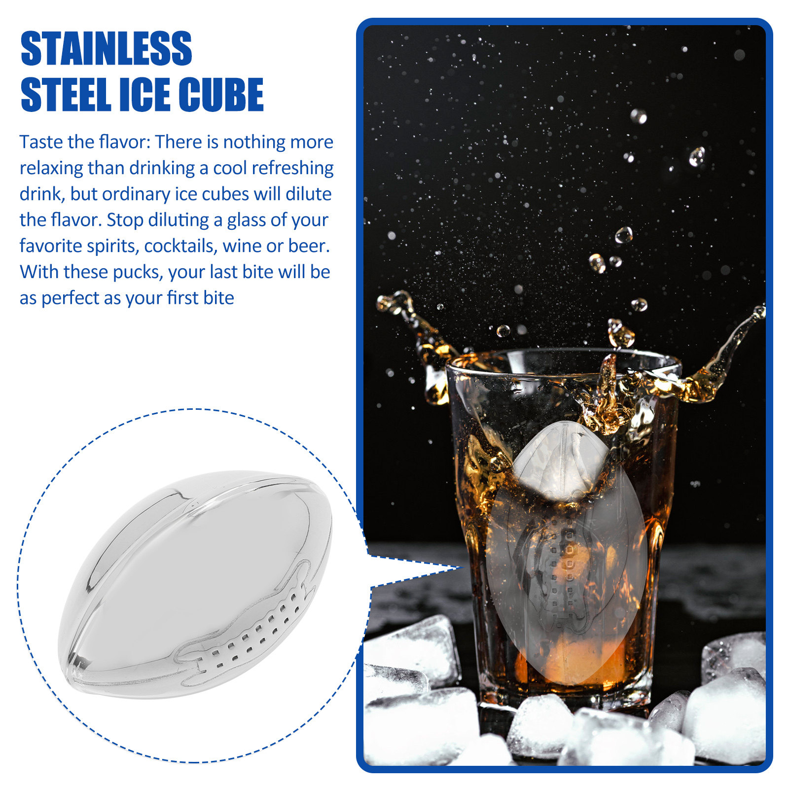 Stainless Steel Ice Cube Set R - Wine Beer The Whiskey บทวิจารณ์และราคา