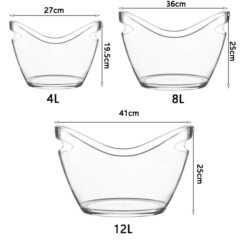 Durable 4/8/12L Transparent Ic - Ice Bucket Silver บทวิจารณ์และราคา