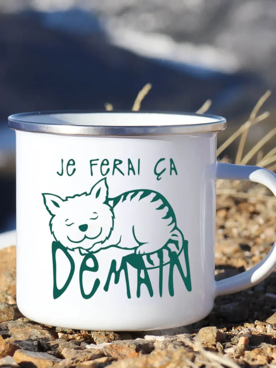 Cute Enamel Coffee Mug French  - Wine Beer Festival บทวิจารณ์และราคา
