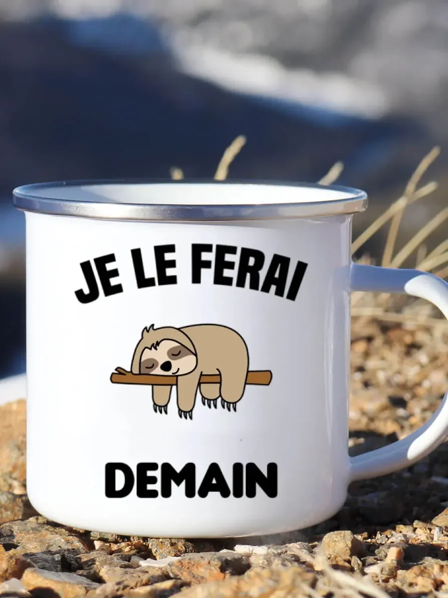 Cute Enamel Coffee Mug French  - Wine Beer Festival บทวิจารณ์และราคา