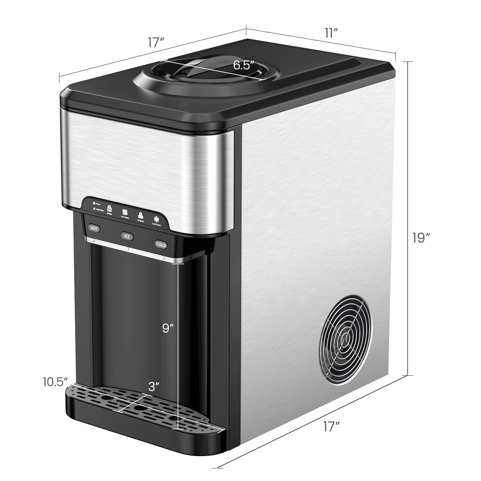 3-in-1 Water Cooler Dispenser  - Ice Bucket Silver บทวิจารณ์และราคา
