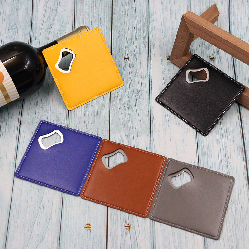 100Pcs PU Leather Custom Compa - Wine Beer Logo บทวิจารณ์และราคา
