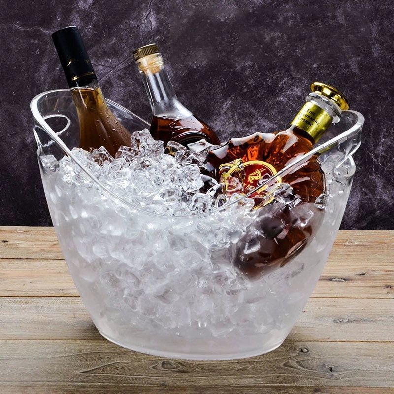 4L/8L Clear Plastic Ice Cube S - Ice Bucket Silver บทวิจารณ์และราคา