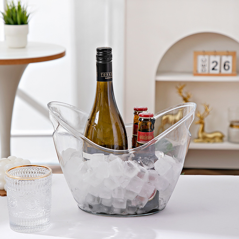4L/8L Clear Plastic Ice Cube S - Ice Bucket Silver บทวิจารณ์และราคา