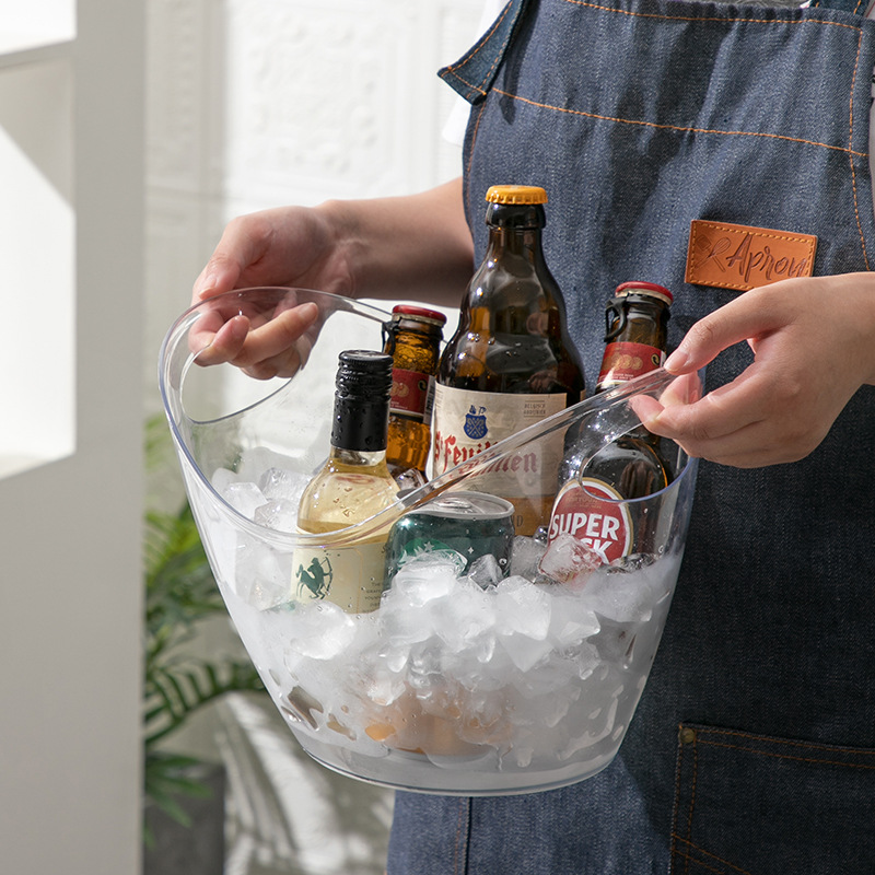 4L/8L Clear Plastic Ice Cube S - Ice Bucket Silver บทวิจารณ์และราคา