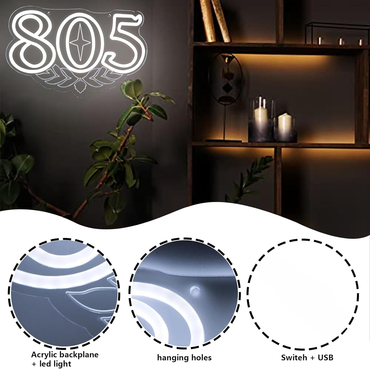 805 Neon Sign Beer Bar Art Wal - Beer & Wine Jockey Plaza Shopping บทวิจารณ์และราคา