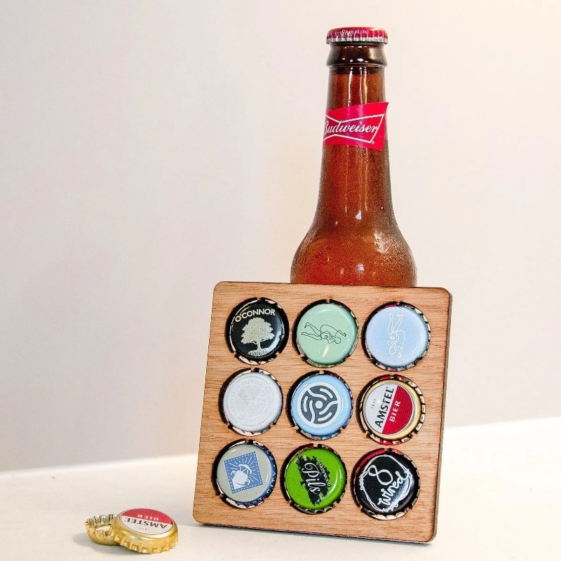 Wood Beer Cap Collector Coaste - Craft Beer & Wine U- บทวิจารณ์และราคา