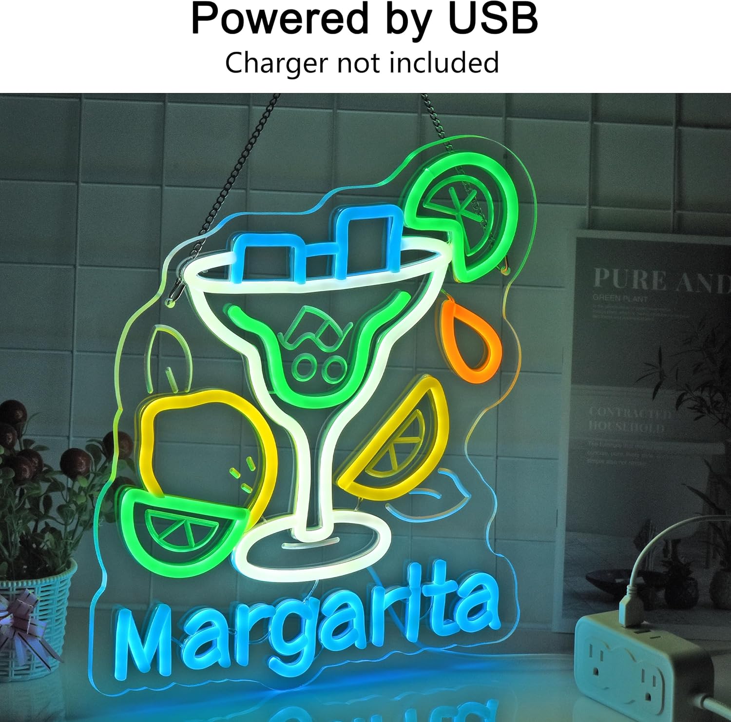 Margarita Neon Sign Wall Art D - Beer & Wine Grab บทวิจารณ์และราคา