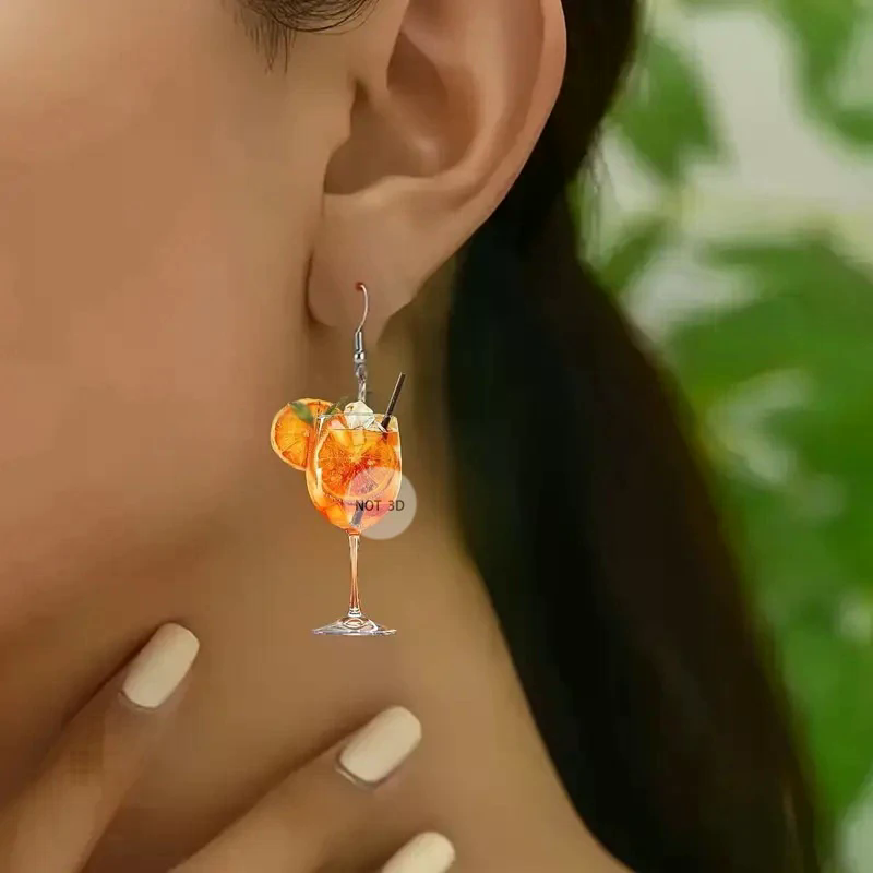 Fashion 2D Flat Design Earring - Wine Beer Festival บทวิจารณ์และราคา