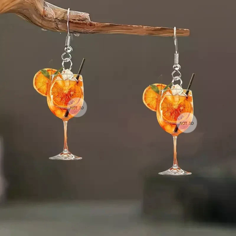 Fashion 2D Flat Design Earring - Wine Beer Festival บทวิจารณ์และราคา
