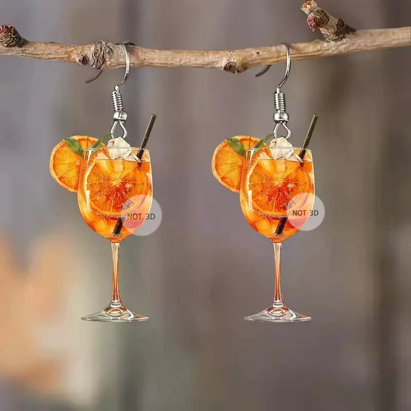 Fashion 2D Flat Design Earring - Wine Beer Festival บทวิจารณ์และราคา