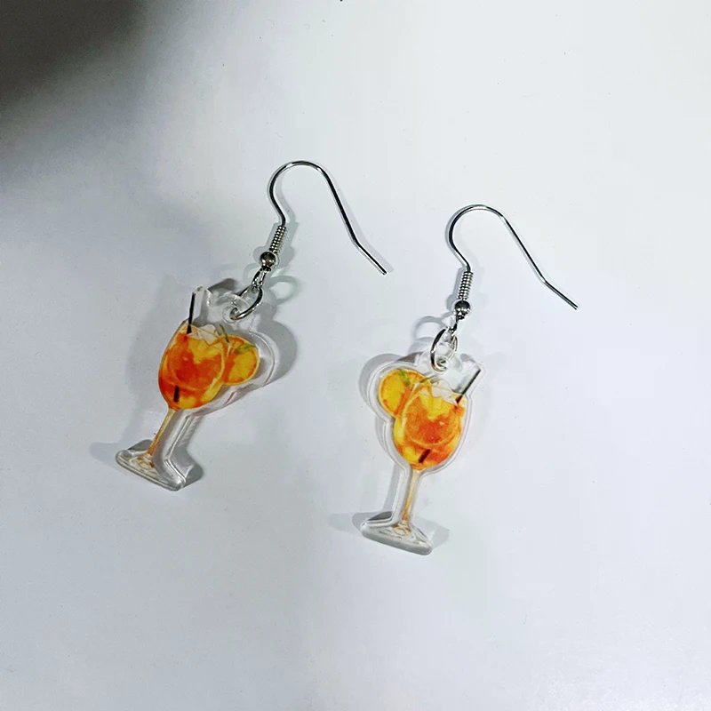 Fashion 2D Flat Design Earring - Wine Beer Festival บทวิจารณ์และราคา