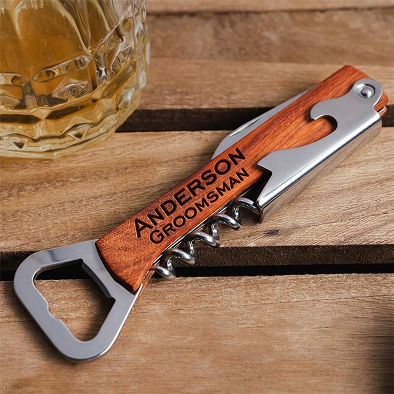 Custom Engraved Name Text Wood - Wine Beer Brand บทวิจารณ์และราคา