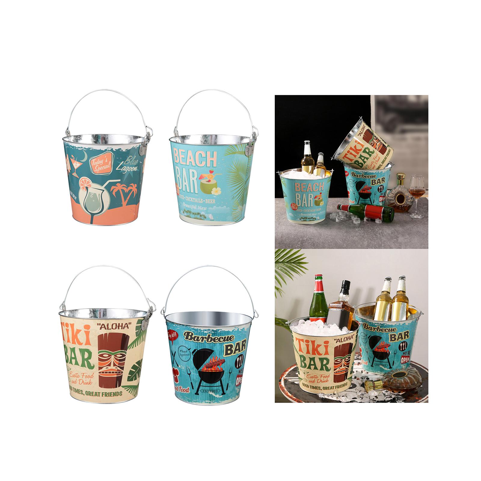 Round Wine Bucket Ice Containe - Ice Bucket Silver บทวิจารณ์และราคา