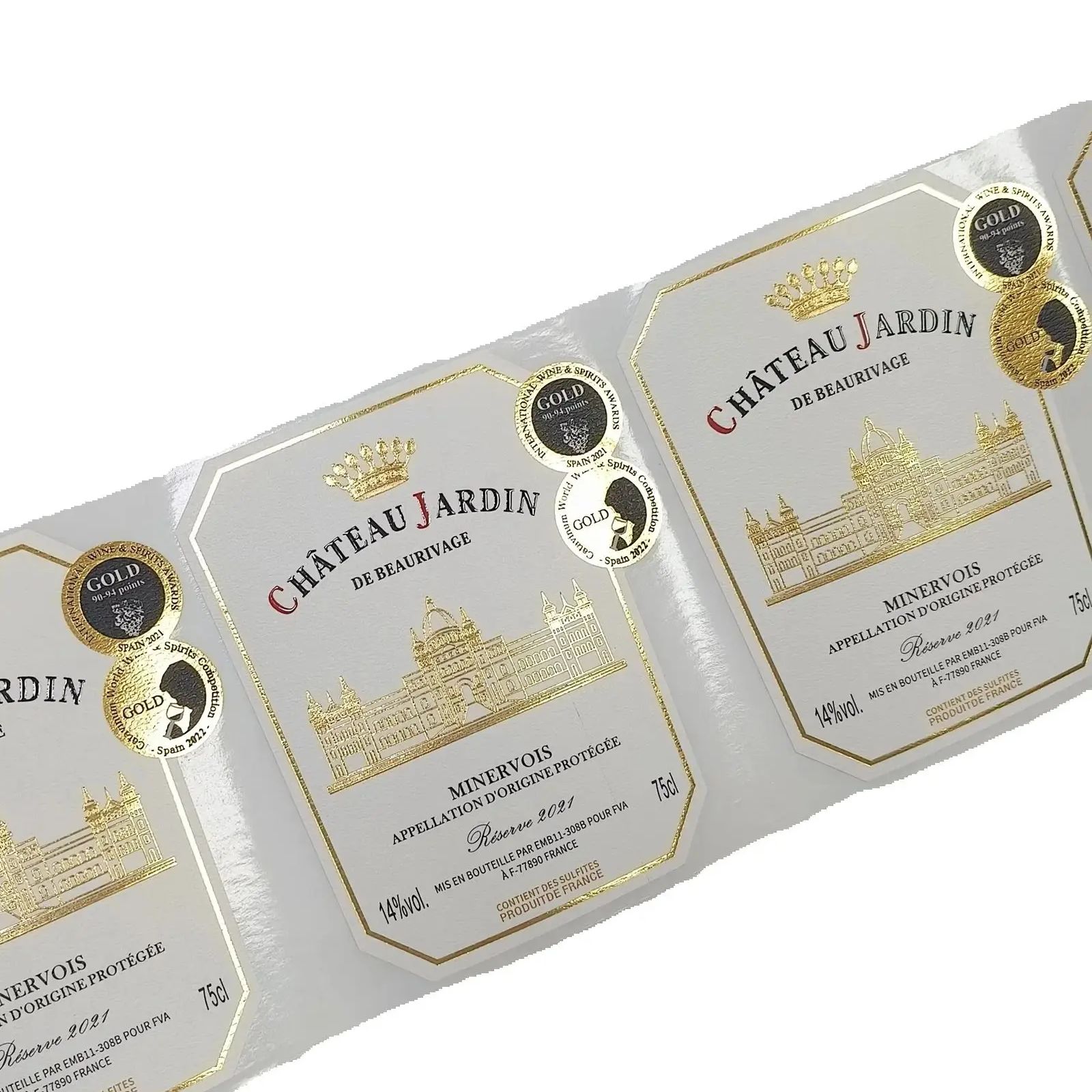Custom Logo Sticker Gold Foil  - Wine Beer Logo บทวิจารณ์และราคา