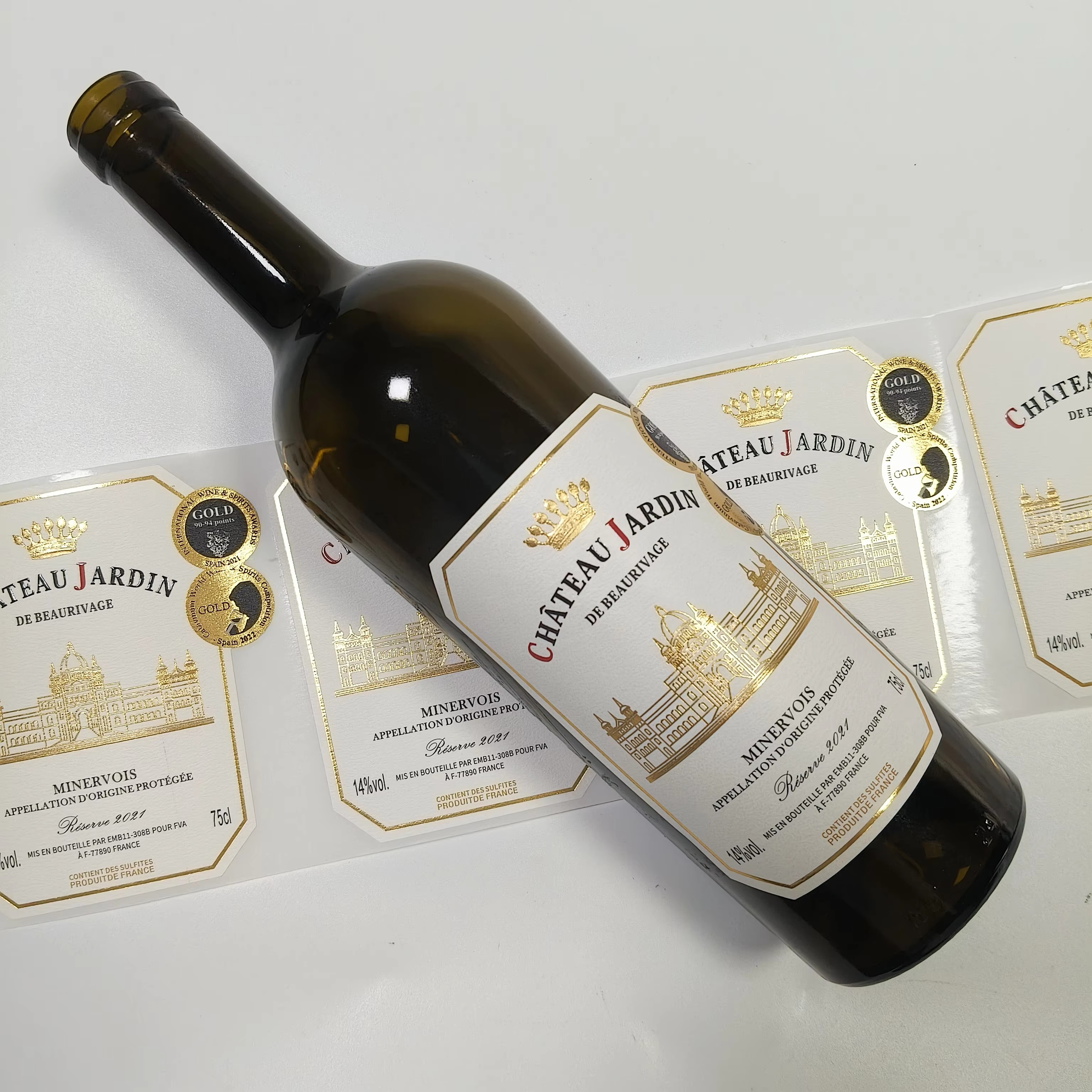 Custom Logo Sticker Gold Foil  - Wine Beer Logo บทวิจารณ์และราคา
