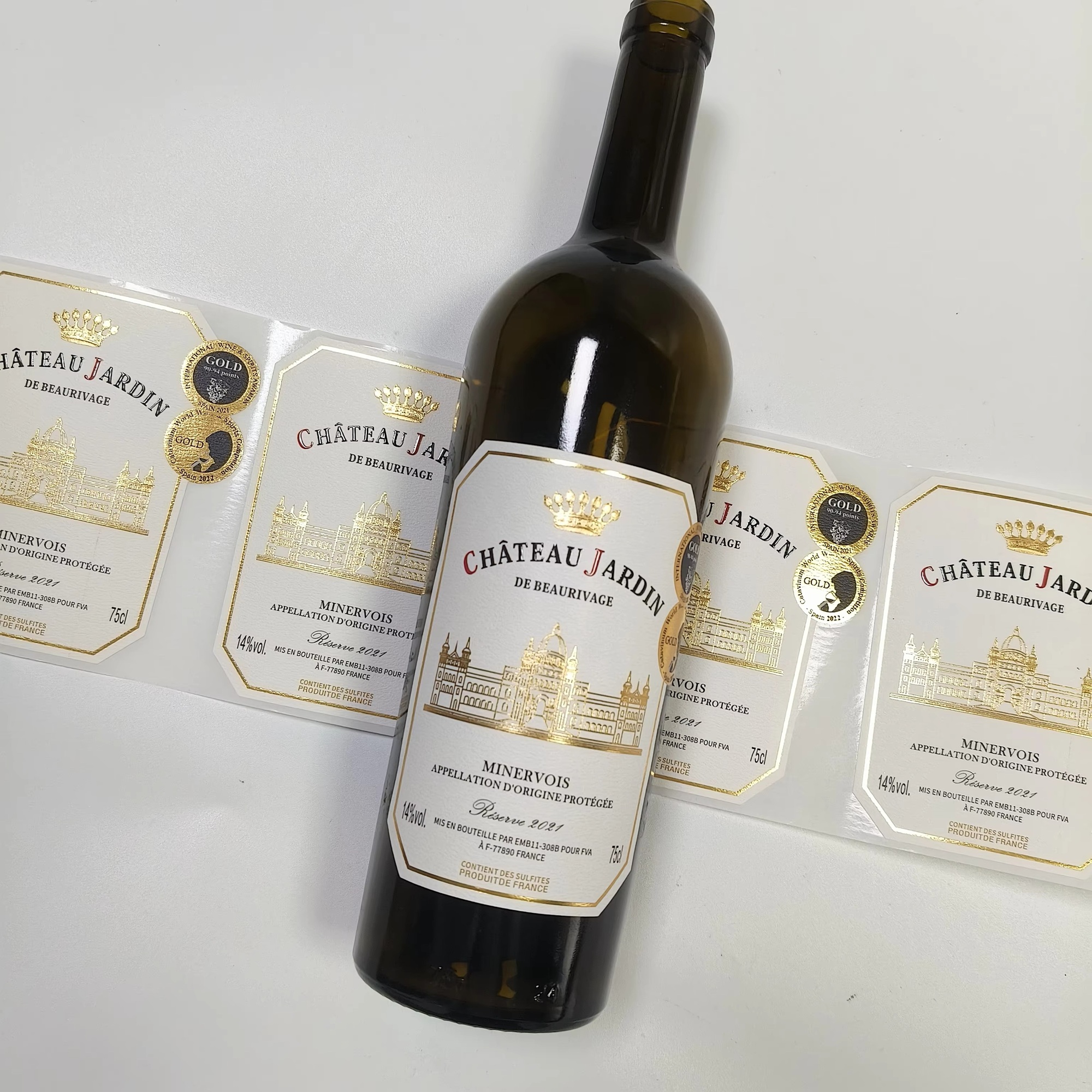 Custom Logo Sticker Gold Foil  - Wine Beer Logo บทวิจารณ์และราคา