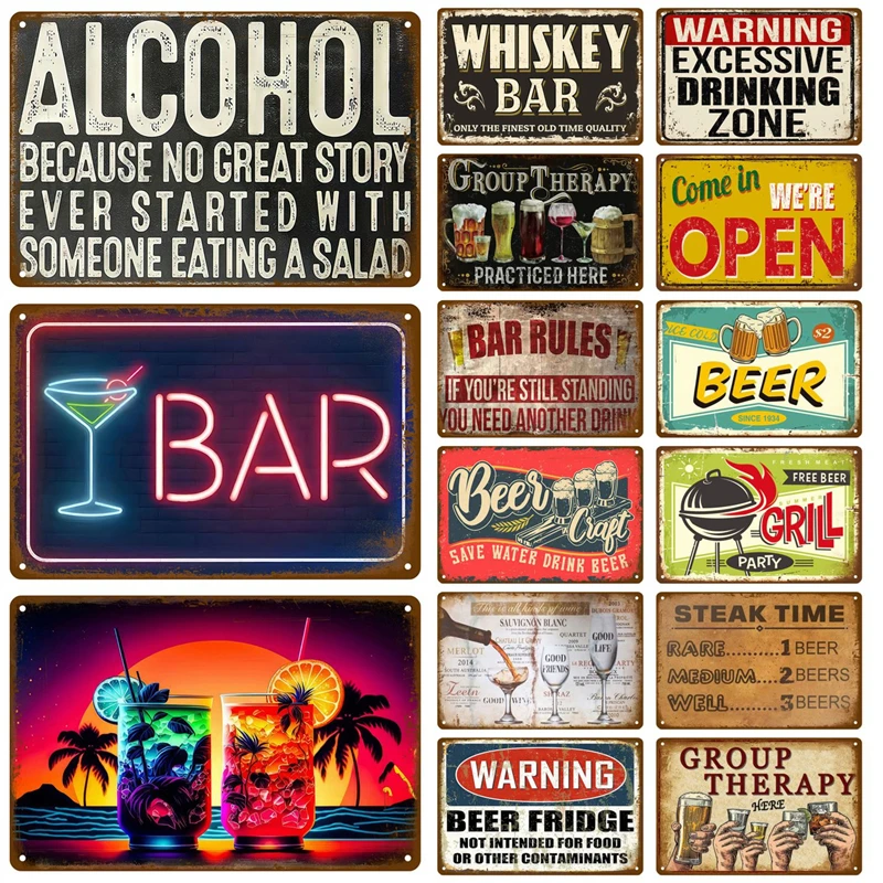 Metal Sign Whiskey Wine Alcoho - Wine Beer Brand บทวิจารณ์และราคา