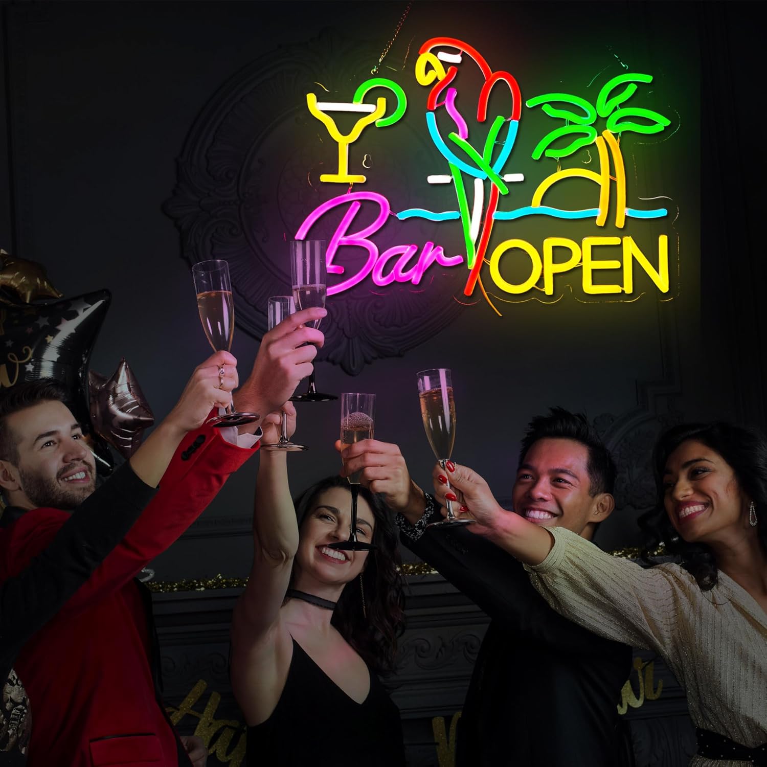 Bar Open Neon Sign Business Ar - Beer & Wine Jockey Plaza Shopping บทวิจารณ์และราคา