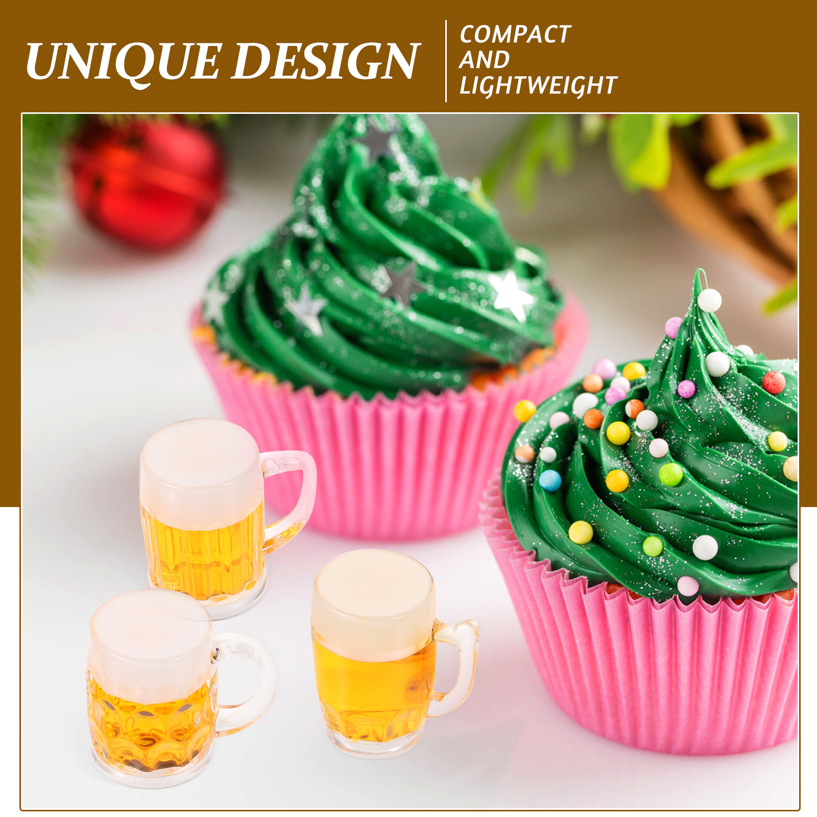 3Pcs Lifelike Beer Mug Charms  - Craft Beer & Wine U- บทวิจารณ์และราคา