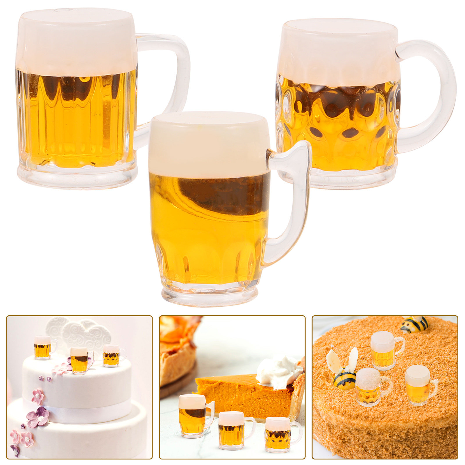 3Pcs Lifelike Beer Mug Charms  - Craft Beer & Wine U- บทวิจารณ์และราคา