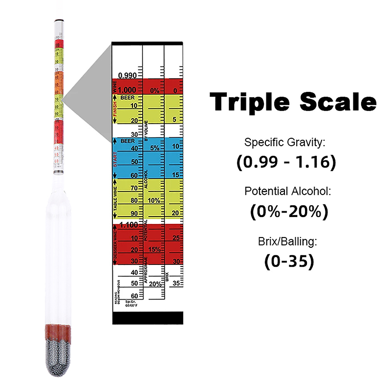 Triple Scale Hydrometer For Ho - Wine Beer And Cider บทวิจารณ์และราคา