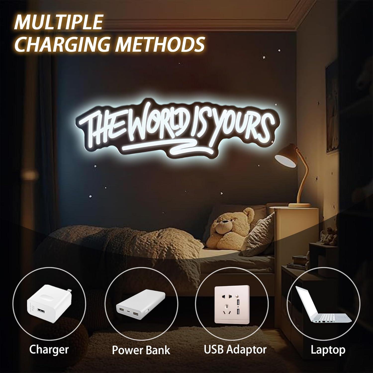 The World is Yours Neon Sign U - Beer & Wine Jockey Plaza Shopping บทวิจารณ์และราคา