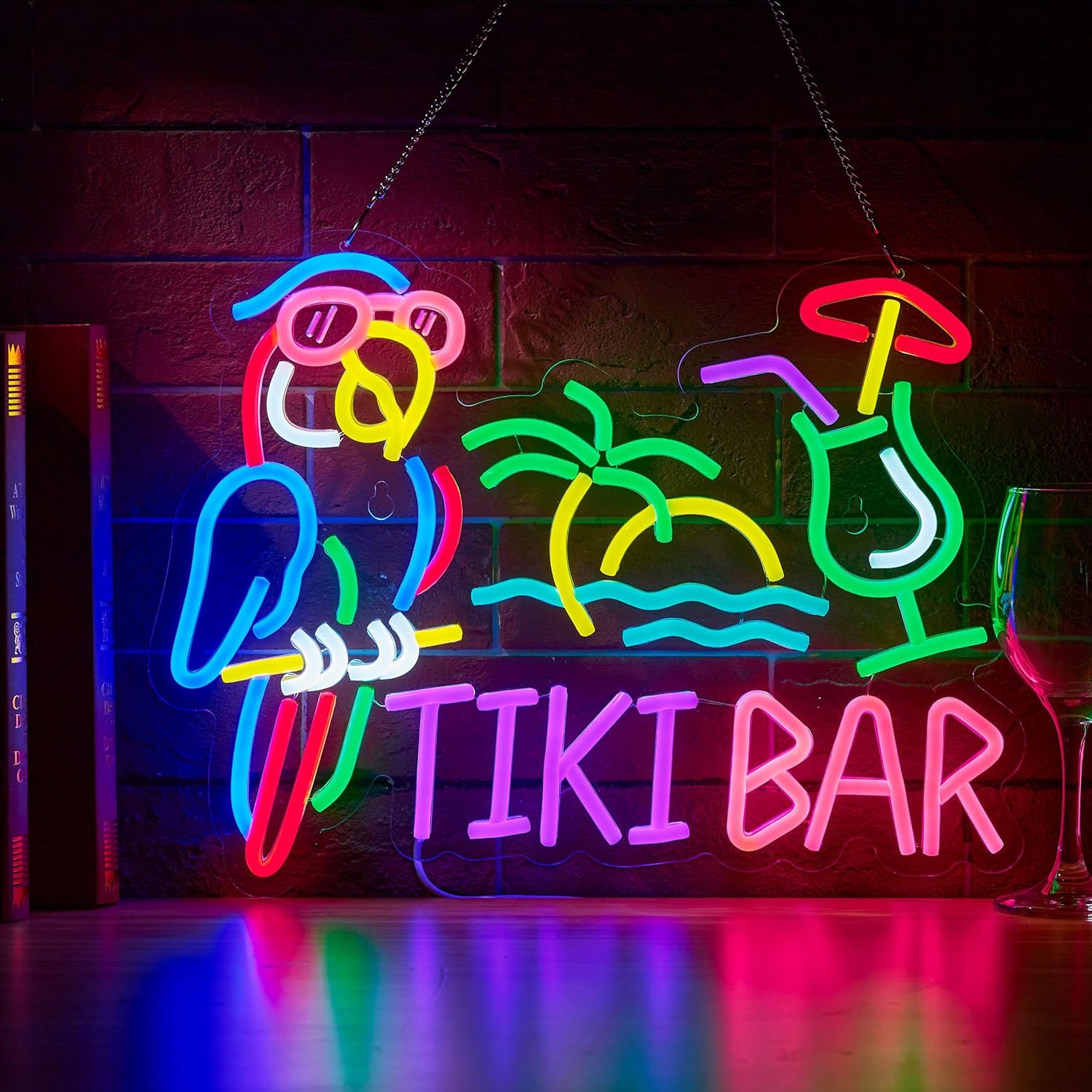 Tiki Bar Parrot Palm Tree Neon - Beer & Wine Jockey Plaza Shopping บทวิจารณ์และราคา