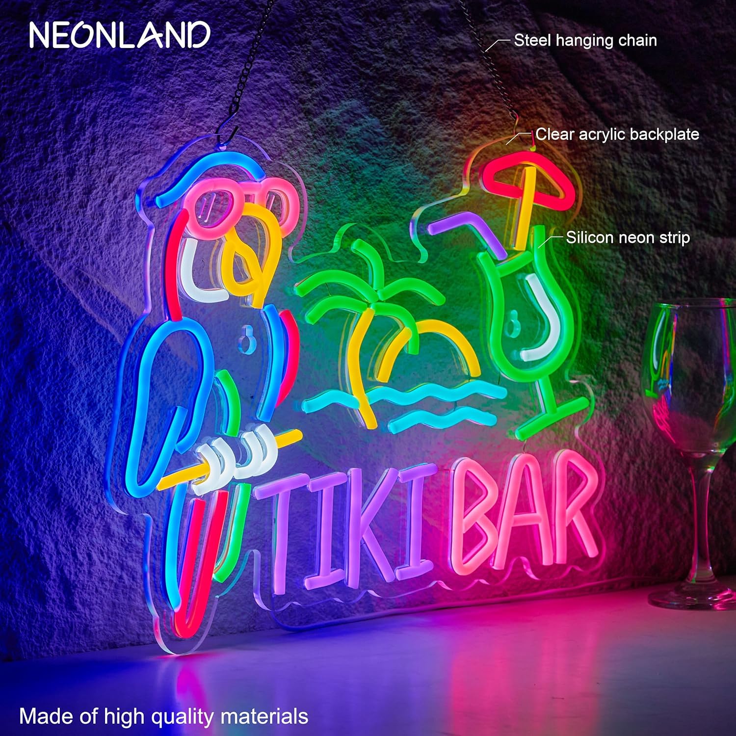 Tiki Bar Parrot Palm Tree Neon - Beer & Wine Jockey Plaza Shopping บทวิจารณ์และราคา