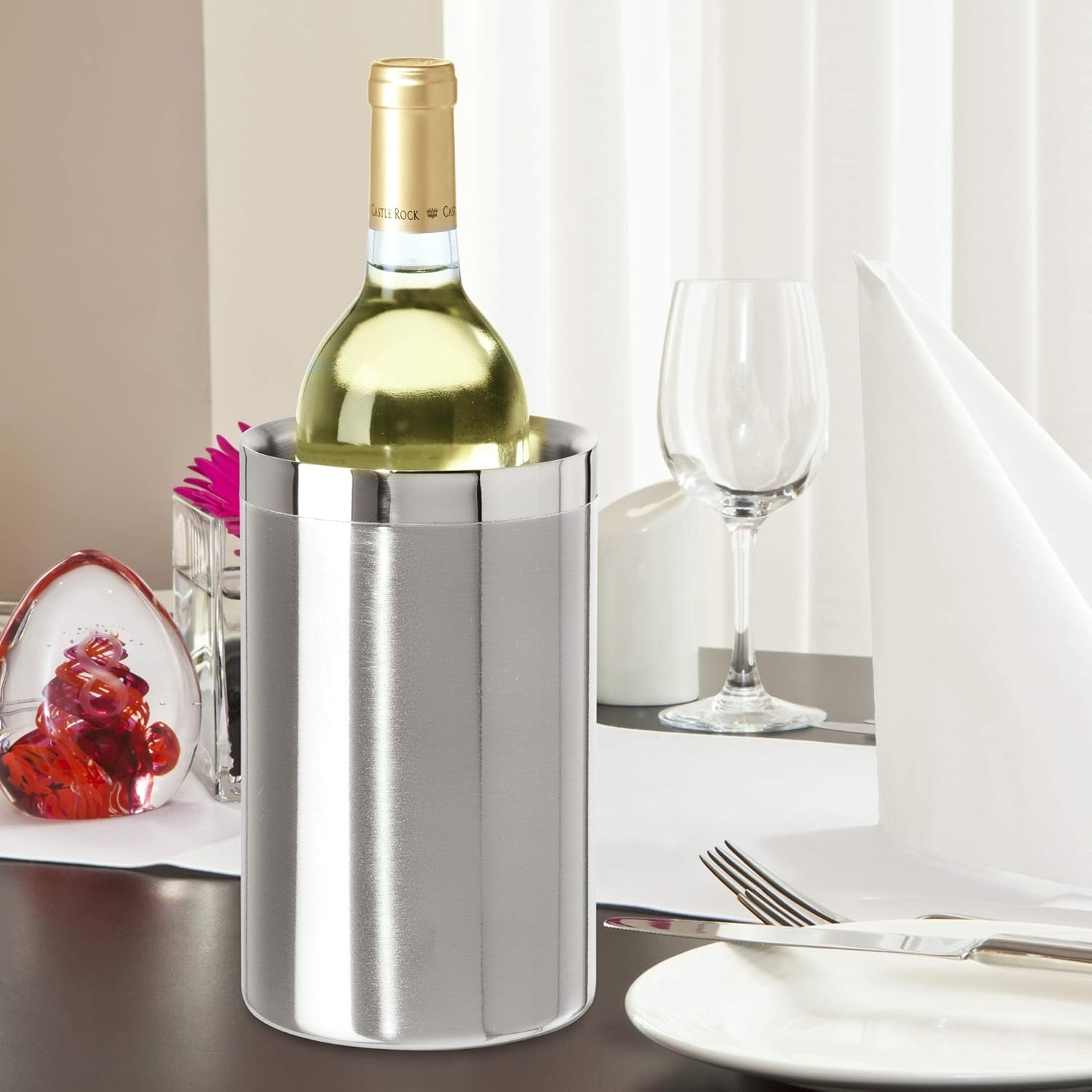 Stainless Steel Double Wall Wi - Ice Bucket Silver บทวิจารณ์และราคา