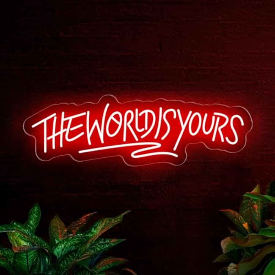 The World Is Yours Neon Sign f - Beer & Wine Jockey Plaza Shopping บทวิจารณ์และราคา