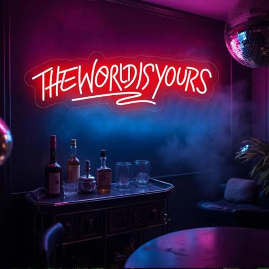 The World Is Yours Neon Sign f - Beer & Wine Jockey Plaza Shopping บทวิจารณ์และราคา