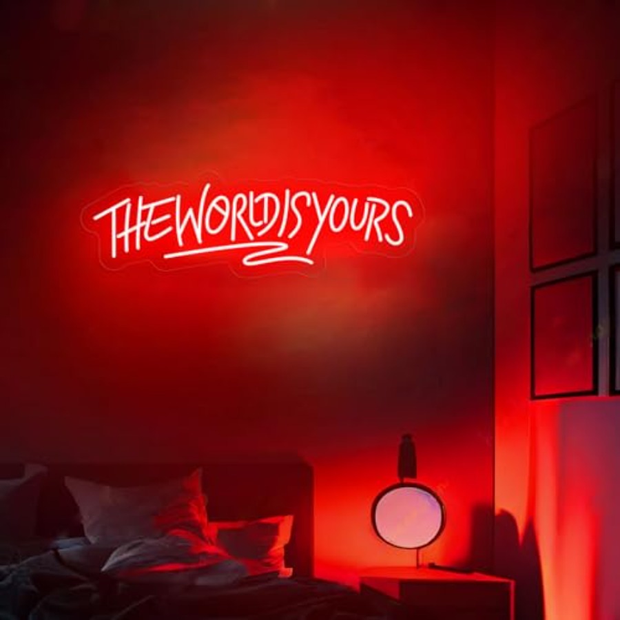 The World Is Yours Neon Sign f - Beer & Wine Jockey Plaza Shopping บทวิจารณ์และราคา